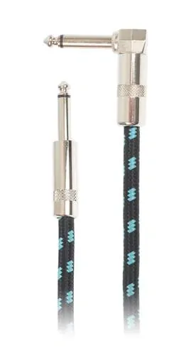AMUMU Woven Instrument Cable Blue Angled 3 m