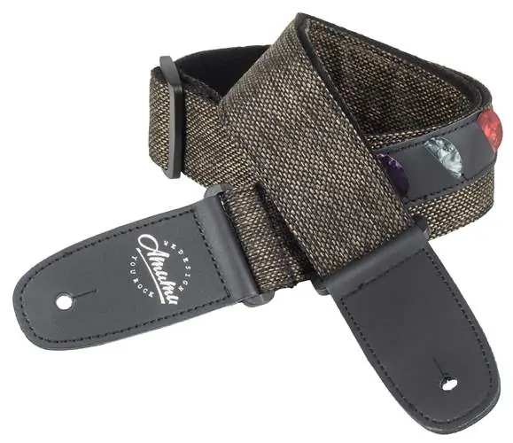 AMUMU Cotton & Linen Woven Strap Brown