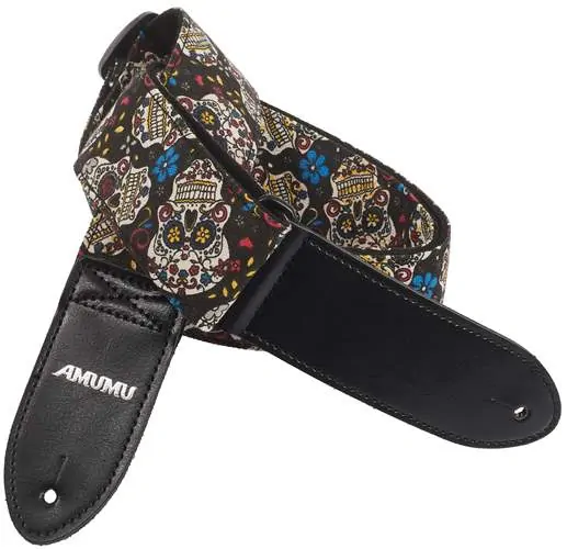 AMUMU Sugar Skull Multi-Color Denim Strap