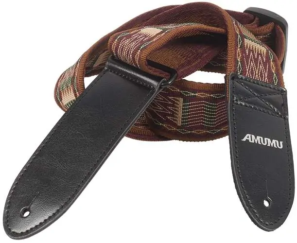 AMUMU Brown Diamond Retro Chevron Strap
