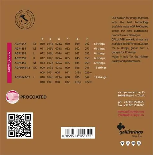 GALLI AGP1152 PROcoated Phosphor Bronze Light Special