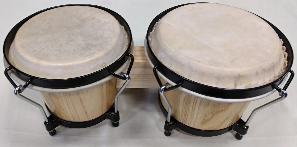 Bongo Set, 6 Zoll/7 Zoll Birkenholz mit Lernbuch und Karaoke CD, stimmbar