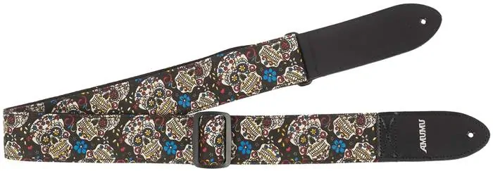 AMUMU Sugar Skull Multi-Color Denim Strap
