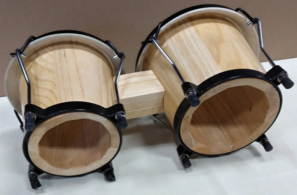 Bongo Set, 6 Zoll/7 Zoll Birkenholz mit Lernbuch und Karaoke CD, stimmbar