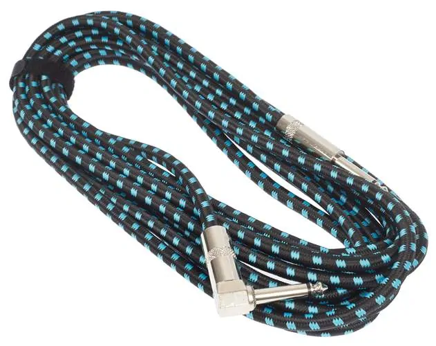 AMUMU Woven Instrument Cable Blue Angled 5 m