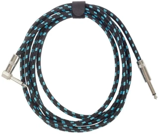 AMUMU Woven Instrument Cable Blue Angled 3 m
