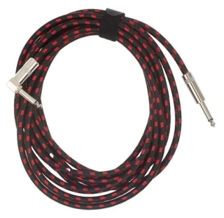 AMUMU Woven Instrument Cable Red Angled 5 m