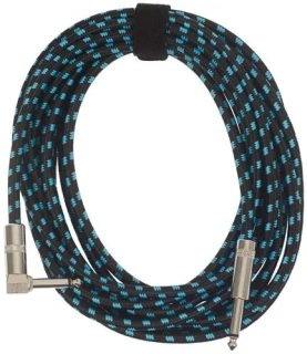 AMUMU Woven Instrument Cable Blue Angled 5 m