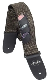 AMUMU Cotton & Linen Woven Strap Brown