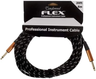 TANGLEWOOD Braided Guitar Cable White/Black 6 m Straight